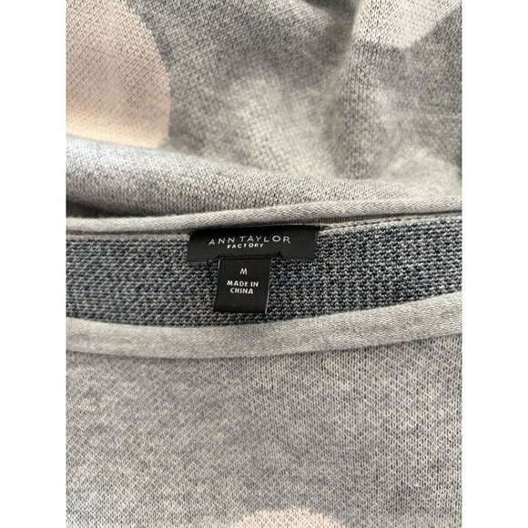 Ann Taylor Womens Size M Gray Pullover Sweater Multicolor Dots Cotton Blend - Picture 4 of 4